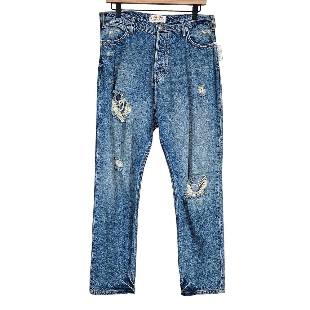 Free People Button-fly Distressed‎ Straight Leg Jeans Women's 27 Casual Weekend